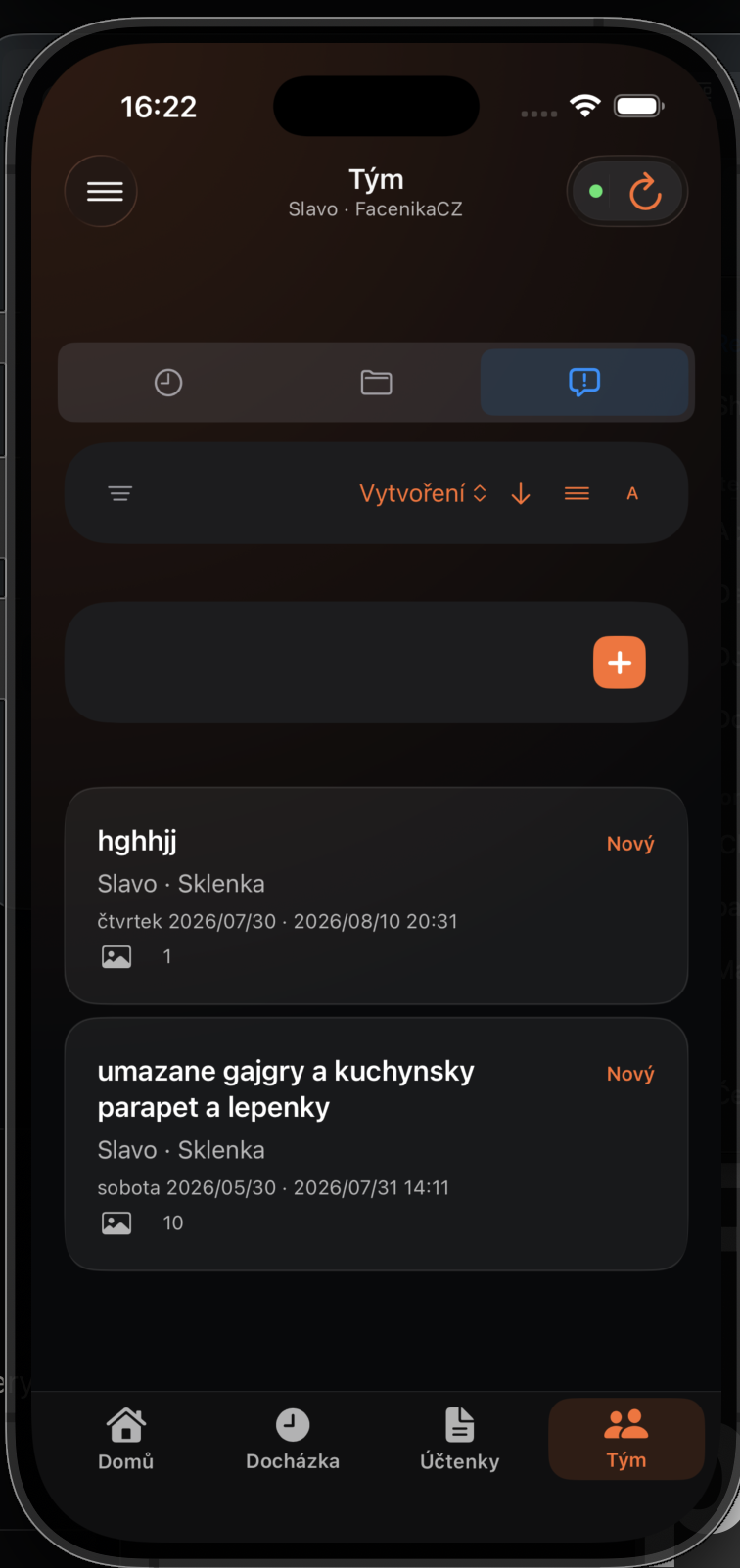Dashboard problémů kvality v týmu